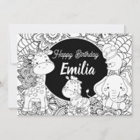 Animales Salvajes Cumpleaños Infantil Floral Para 