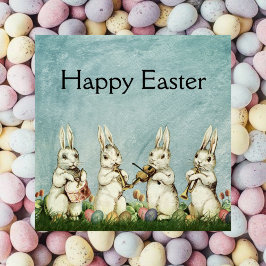 Tarjeta Festiva Animales Tiernos Vintage de Pascua