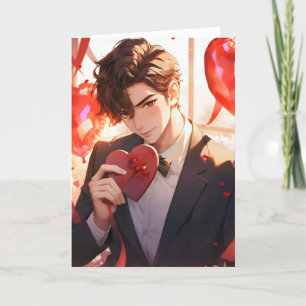 Tarjeta Festiva Anime Boy Love Elegant