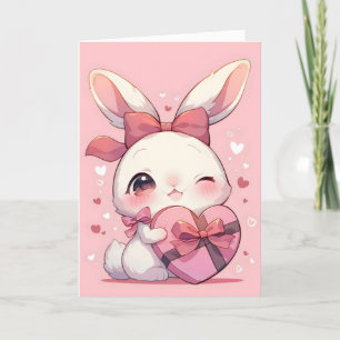 Tarjeta Festiva Anime Bunny Kawaii Love