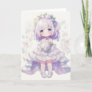 Tarjeta Festiva Anime Chica Chibi Bride