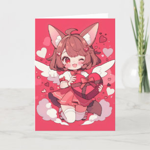 Tarjeta Festiva Anime Chica Funny Kawaii Love