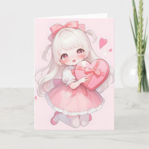 Tarjeta Festiva Anime Chica Kawaii