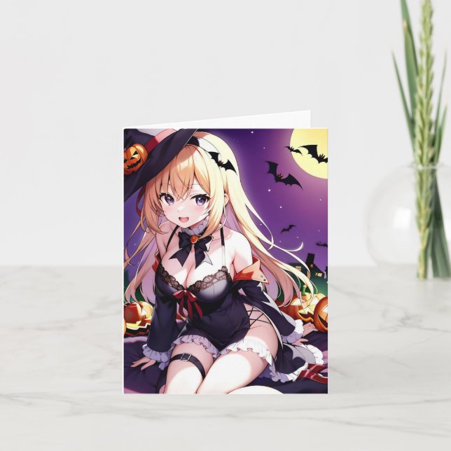 Tarjeta Festiva Animé de Halloween O (Anverso)