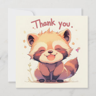 Tarjeta Festiva Anime de Panda Rojo Gracias