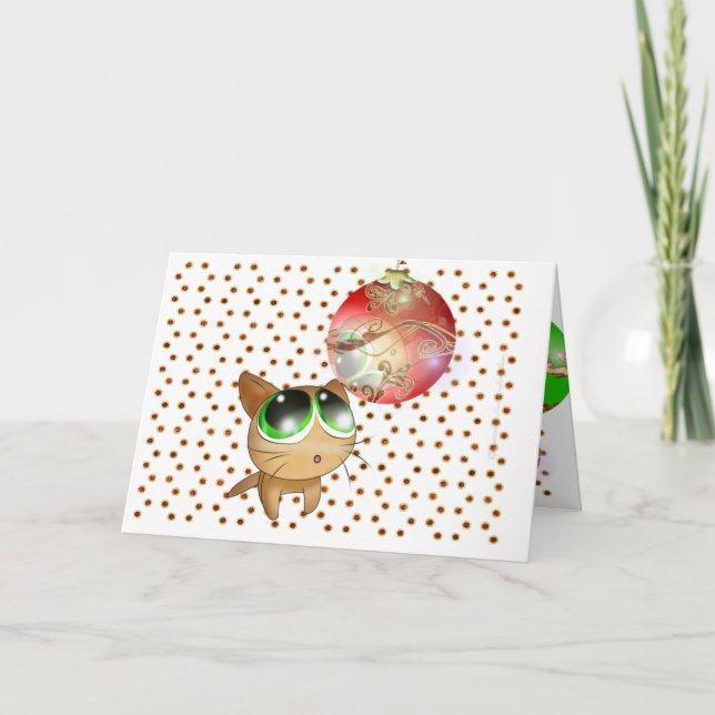 Tarjeta Festiva Anime Kitty Holiday (Anverso)