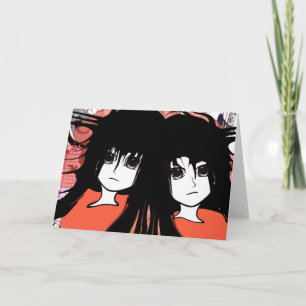 Tarjeta Festiva Anime Twins