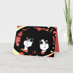 Tarjeta Festiva Anime Twins