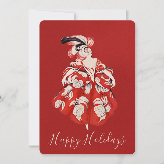 Tarjeta Festiva Anisette Red Holiday Flat Card (Anverso)