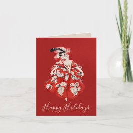 Tarjeta Festiva Anisette Red Holiday Folded Card