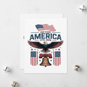 Tarjeta Festiva aniversario 250 de américa