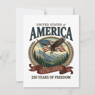 Tarjeta Festiva Aniversario 250 de América