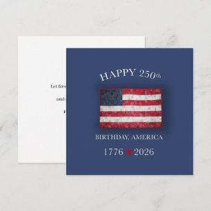 Tarjeta Festiva Aniversario 250 de América Patriótico 4 de Julio