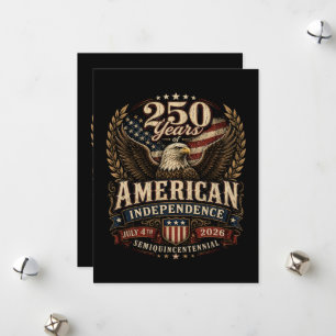 Tarjeta Festiva Aniversario 250 de Estados Unidos EE. UU.