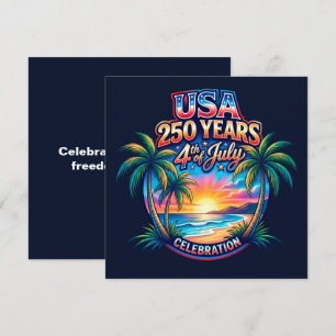 Tarjeta Festiva aniversario 250 de Estados Unidos en Palm Beach