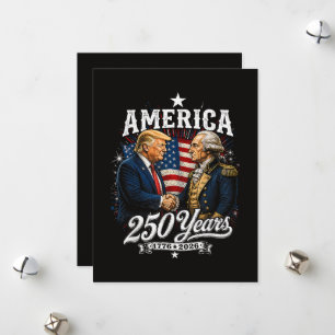 Tarjeta Festiva Aniversario de América 250º Trump Washington