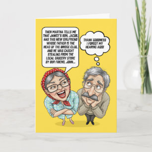 Tarjeta Festiva Aniversario de Boda para Pareja Mayor Humor