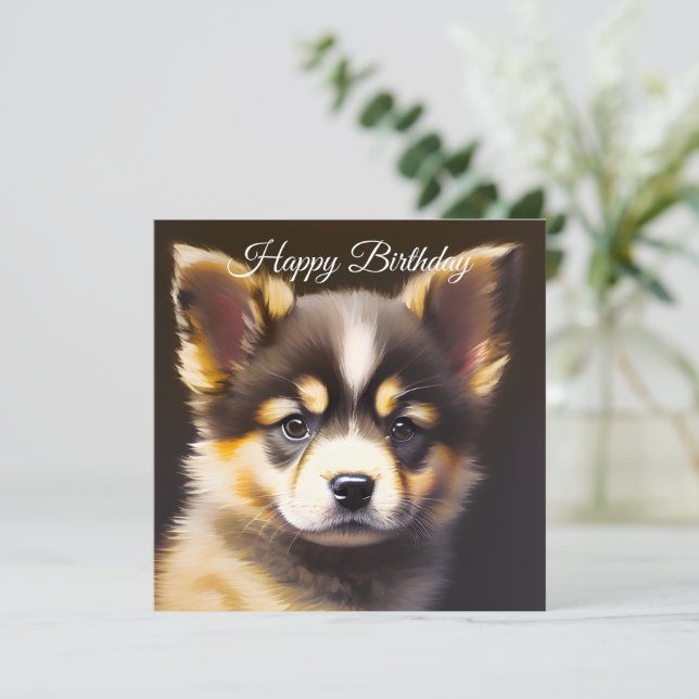 Tarjeta Festiva Aniversario de la porción de Cute Alsacia (Anverso de pie)