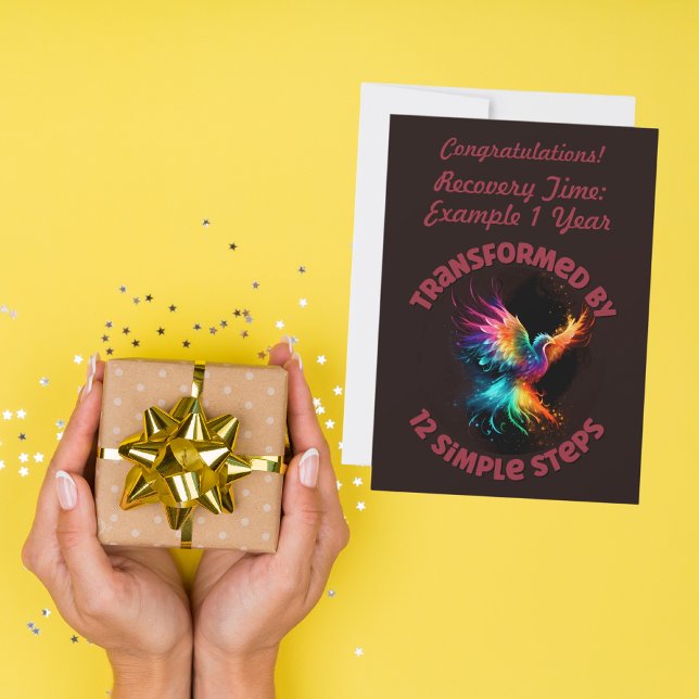 Tarjeta Festiva Aniversario de la Recuperación de 12 Etapas del pe (Subido por el creador)