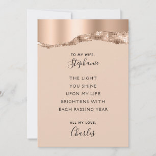 Tarjeta Festiva Aniversario de San Valentín Poema romántico Rosa d