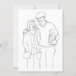 Tarjeta Festiva Aniversario del arte original de la vieja pareja