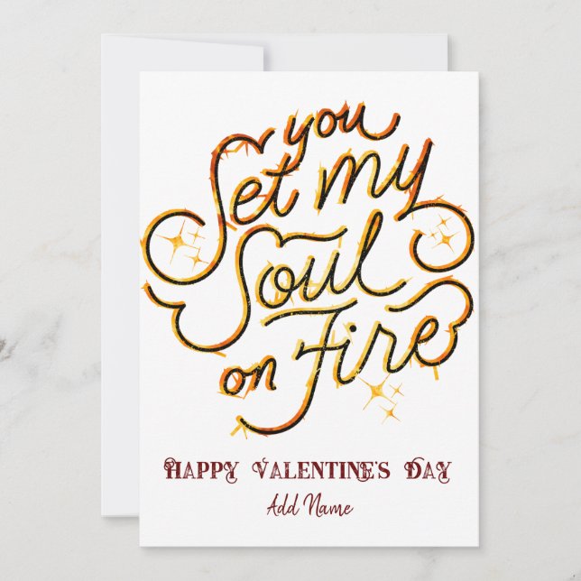 Tarjeta Festiva Aniversario del Día de San Valentín que me incendi (Anverso)