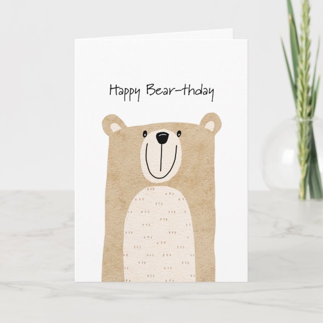 Tarjeta Festiva Aniversario del oso caprichoso (Anverso)
