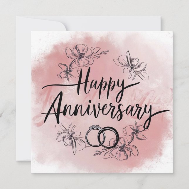 Tarjeta Festiva Aniversario feliz (Anverso)