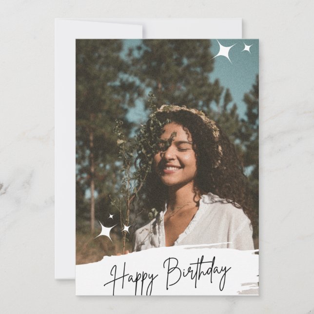 Tarjeta Festiva Aniversario Feliz de la Estética Verde (Anverso)