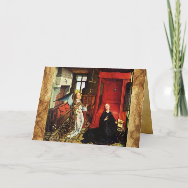 Tarjeta Festiva ANNUNCIACIÓN Arcángel Gabriel, Parque Virgin (Anverso)