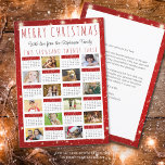 Tarjeta Festiva Año 2022 en revisión Calendario 2023 12 fotos<br><div class="desc">PÓNGASE EN CONTACTO CON EL DISEÑADOR PARA EL CALENDARIO DE AÑO ACTUAL. Envíe saludos navideños a Navidades y sus resúmenes de 2022 Year in Review con una tarjeta de calendario de 2023 con 12 fotos y su elección de saludos en la parte delantera y trasera (mostrada con MERRY CHRISTMAS y...</div>