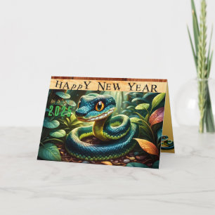 Tarjeta Festiva Año chino de la serpiente maderera 2025 HGC