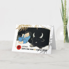 Tarjeta Festiva Año Chino del Ox| Año Personalizado