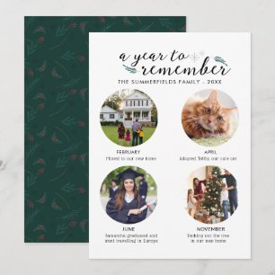 Tarjeta Festiva Año de Collage de fotos familiar de navidades en i