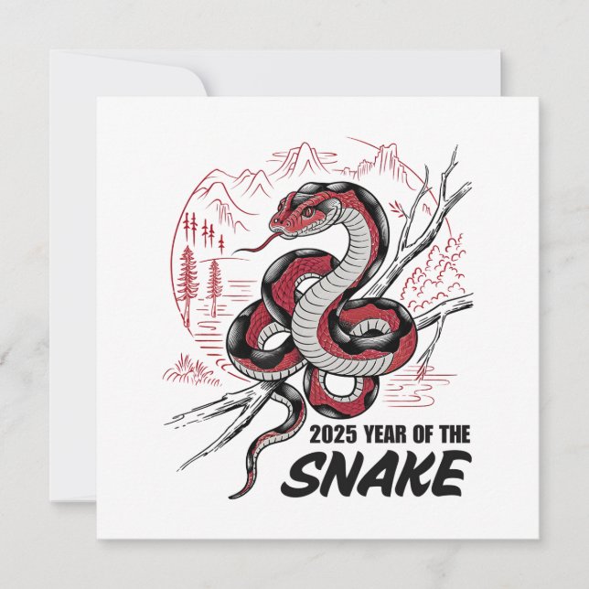 Tarjeta Festiva Año De La Serpiente 2025 (Anverso)