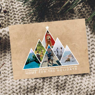 Tarjeta Festiva Año de los Collages de fotos de Viajes Hogar para 