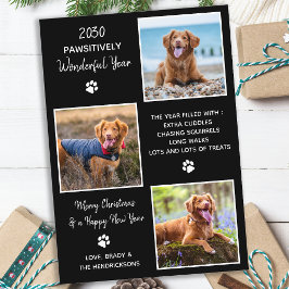 Tarjeta Festiva Año de los Navidades de perro mascota en el Collag