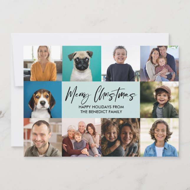 Tarjeta Festiva AÑO DE navidades EN REVISIÓN 10 FESTIVAS DE FOTOS (Anverso)