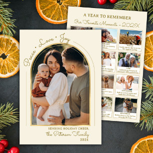 Tarjeta Festiva Año de reseña Arco de Oro Paz Foto de Alegría