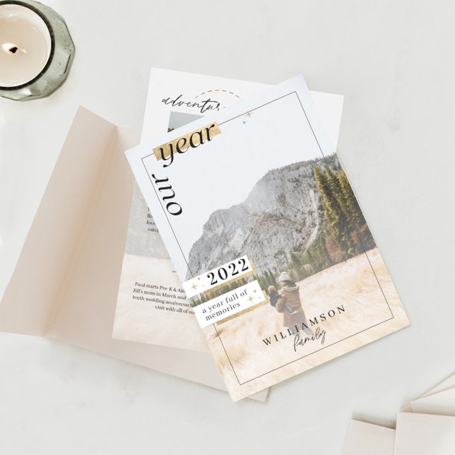 Tarjeta Festiva Año de revisión de fotos familiares año lleno de R (Subido por el creador)