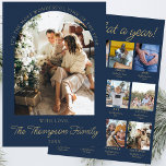 Tarjeta Festiva Año De Revisión Del Collage De Los Navidades De Fo<br><div class="desc">Captura la esencia de tu año con nuestro Año Navy Blue y Gold en la revisión de la tarjeta de vacaciones Collage de Navidades fotográficos de Qué año. Esta elegante tarjeta de vacaciones cuenta con un sofisticado fondo azul marino acentuado con detalles de oro de lujo, creando un impresionante lienzo...</div>