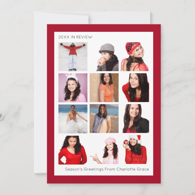 Tarjeta Festiva Año De Revisión Doce Navidades Personalizados De F (Anverso)