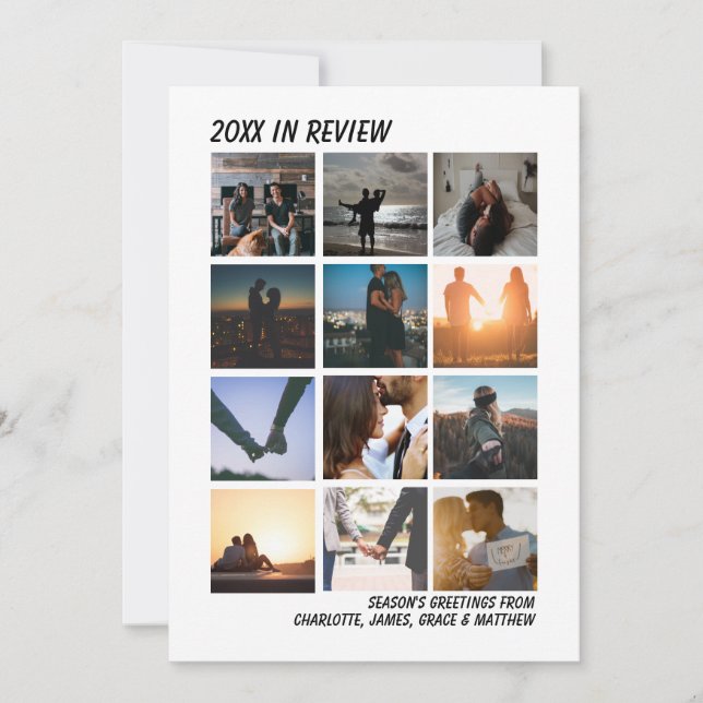 Tarjeta Festiva Año De Revisión Doce Navidades Personalizados De F (Anverso)