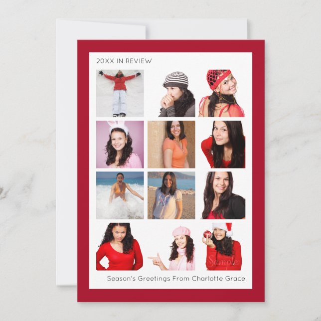 Tarjeta Festiva Año De Revisión Doce Navidades Personalizados De F (Anverso)