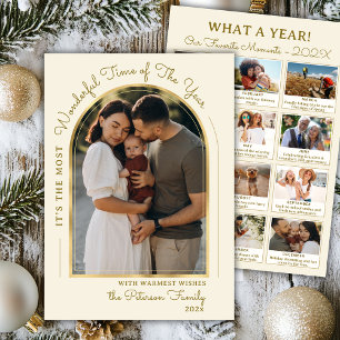 Tarjeta Festiva Año del Arco de Oro Moderno en el Collage de fotos