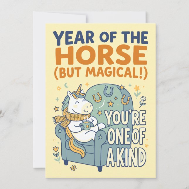 Tarjeta Festiva Año del Caballo (Pero Mágico) (Anverso)