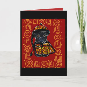 Tarjeta Festiva Año del Perro Pug