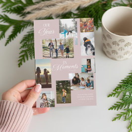 Tarjeta Festiva Año en momentos Navidades de Collage de fotos fami