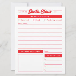 Tarjeta Festiva Año en reseña de Santa Carta