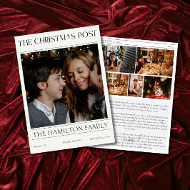 Tarjeta Festiva Año En Reseña Navidades Periódico 6 Fotos